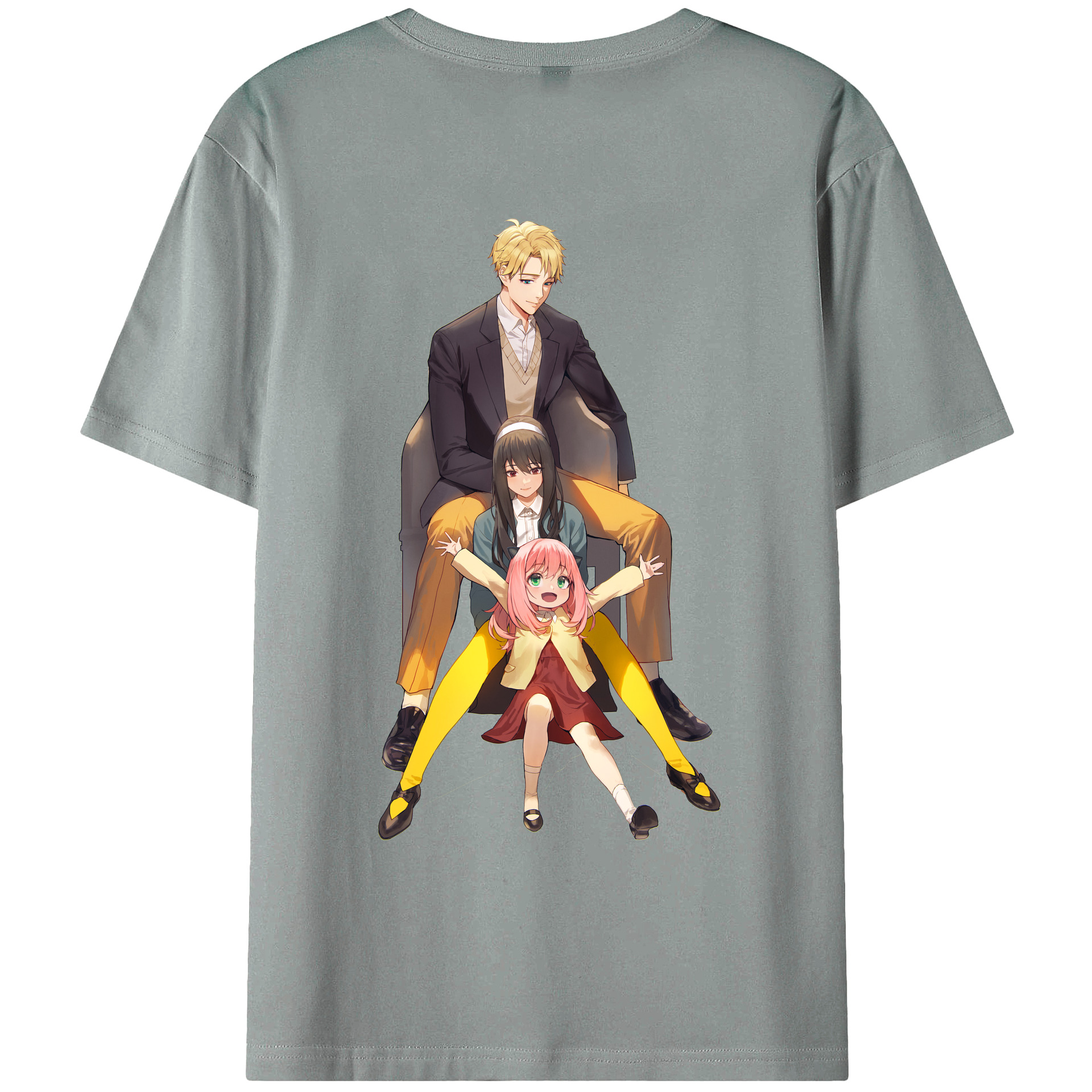 （画像用） SPY×FAMILY间谍家家酒 綿100％ メンズ半袖Tシャツ（バックプリント） 通気性